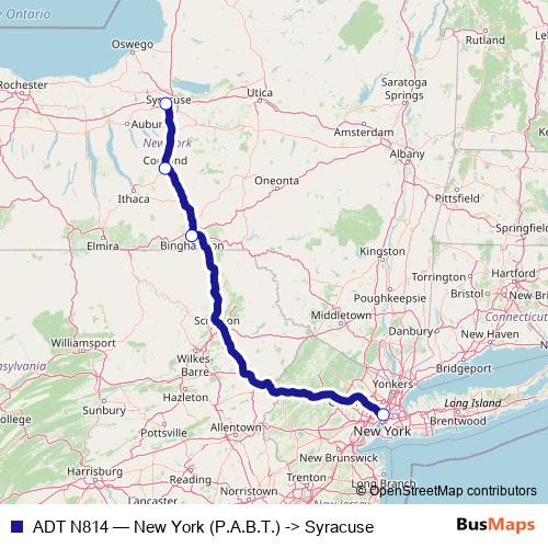 ADT N814 bus Line Map