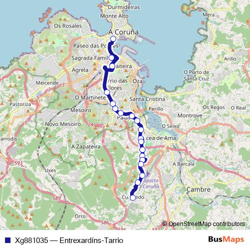 Xg881035 bus Line Map