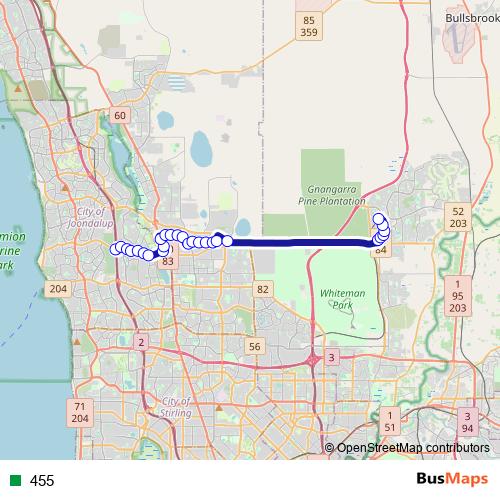 455 bus Line Map