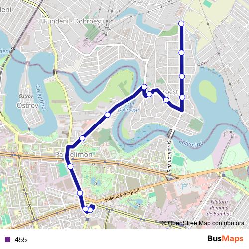455 bus Line Map