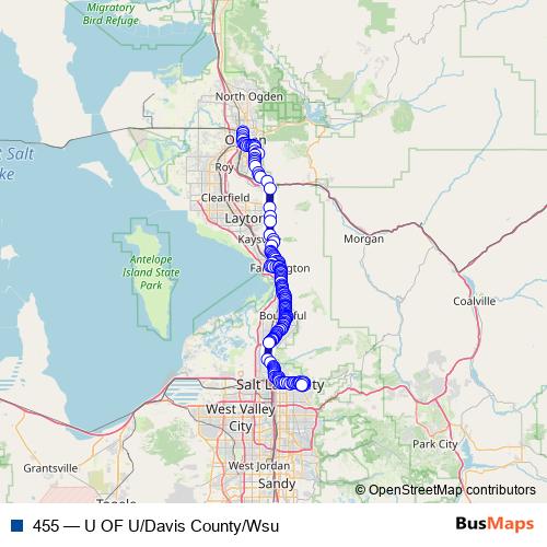 455 bus Line Map