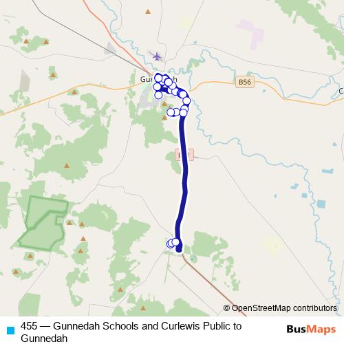 455 bus Line Map