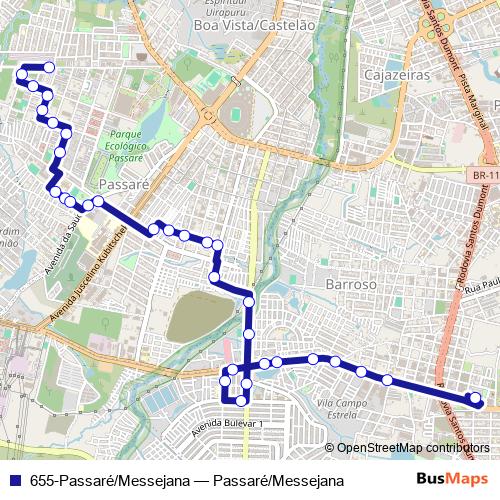 655-Passaré/Messejana bus Line Map