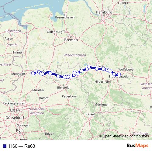 H60 rail Line Map