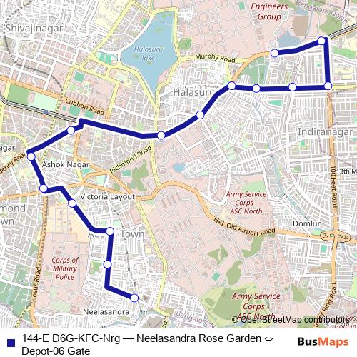 144-E D6G-KFC-Nrg bus Line Map