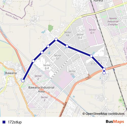 172stlup bus Line Map