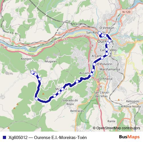 Xg605012 bus Line Map