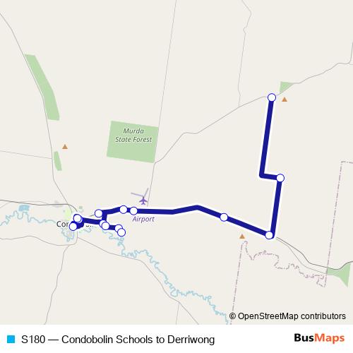 S180 bus Line Map