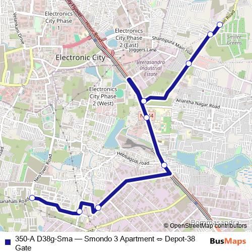 350-A D38g-Sma bus Line Map