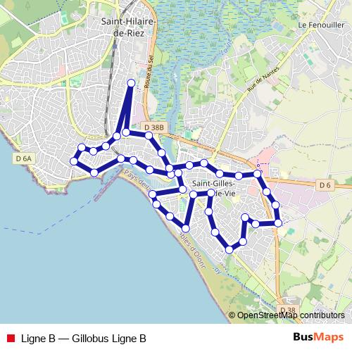 Ligne B bus Line Map