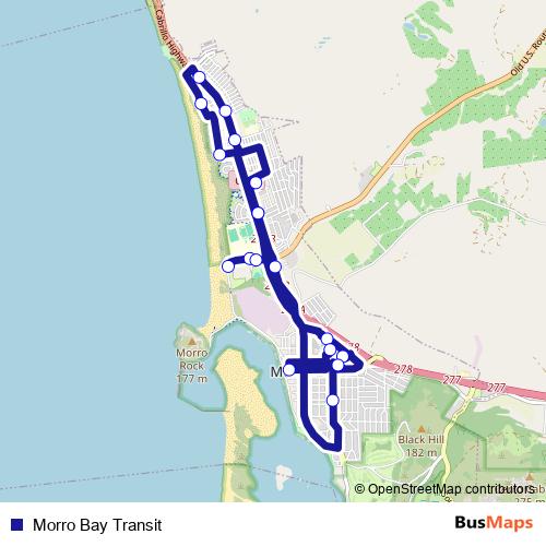 Morro Bay Transit bus Line Map