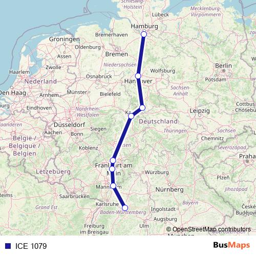 ICE 1079 rail Line Map
