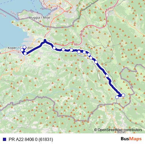 PR A22 8406 0 (61831) bus Line Map