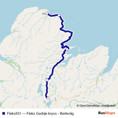 Fleks831 bus Line Map