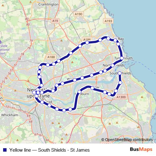 Yellow line metro Line Map