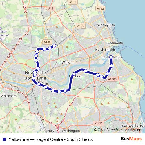 Yellow line metro Line Map
