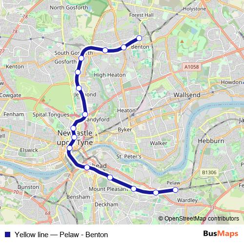 Yellow line metro Line Map