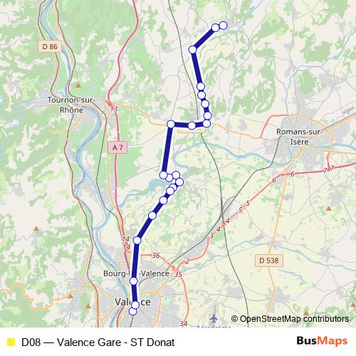 D08 bus Line Map