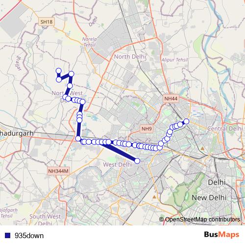 935down bus Line Map
