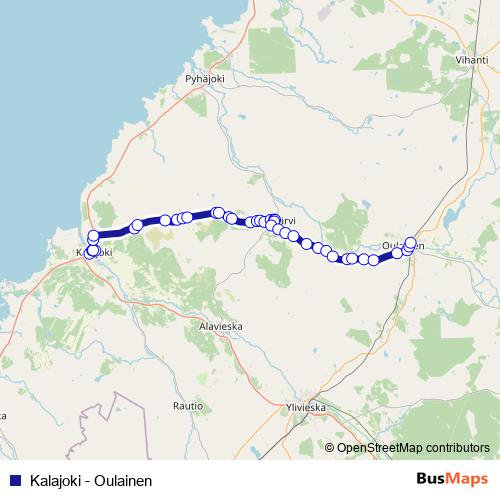 Kalajoki - Oulainen bus Line Map
