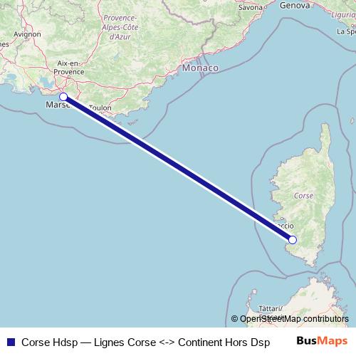 Corse Hdsp ferry Line Map