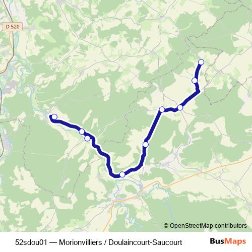 52sdou01 bus Line Map