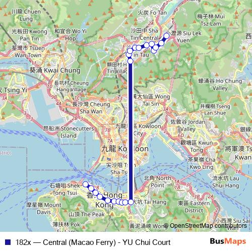 182x bus Line Map