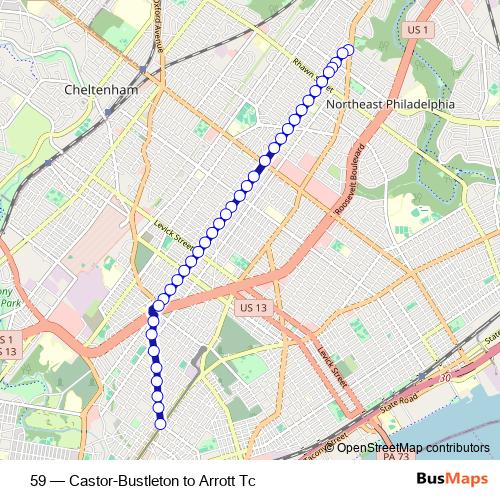 59 trolleybus Line Map