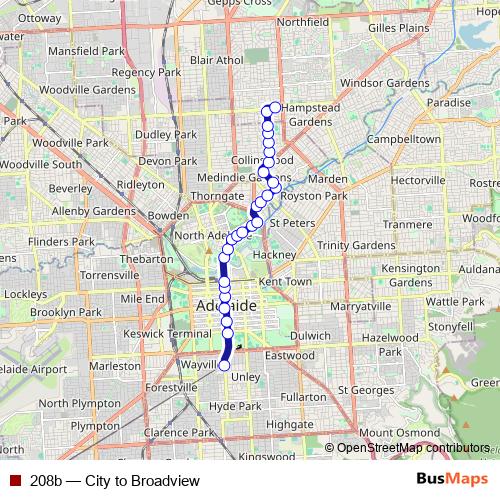 208b bus Line Map