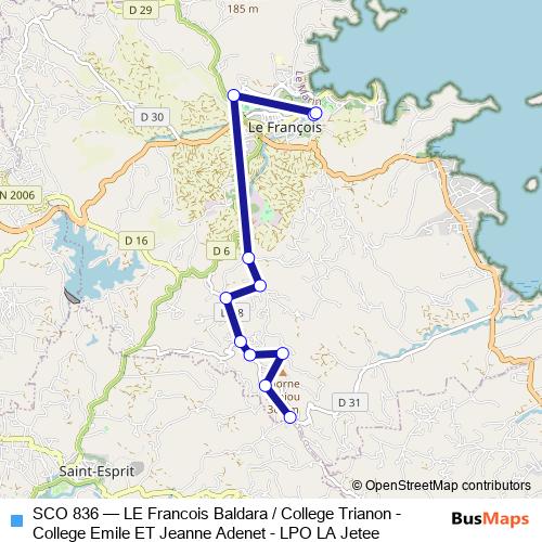 SCO 836 bus Line Map