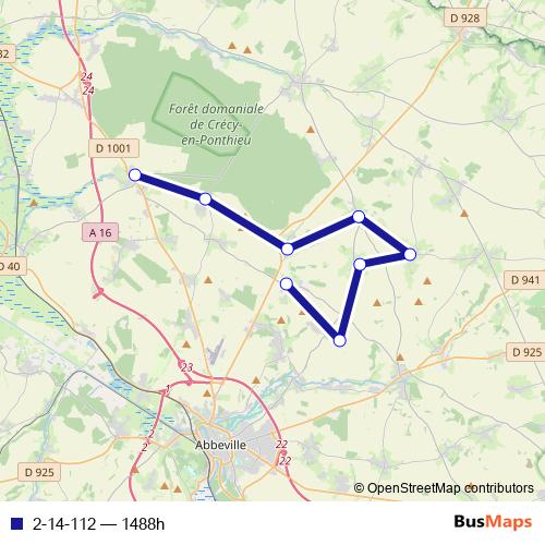 2-14-112 bus Line Map