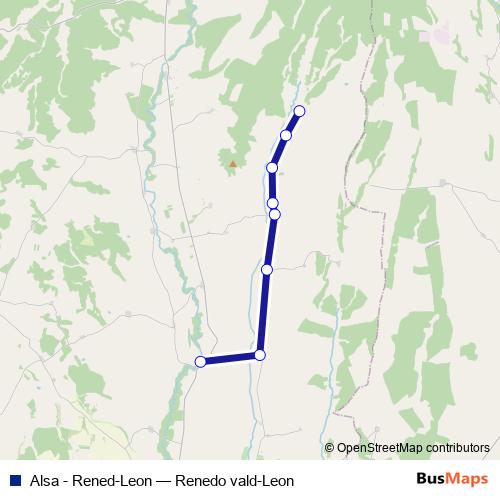 Alsa - Rened-Leon bus Line Map