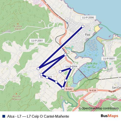 Alsa - L7 bus Line Map