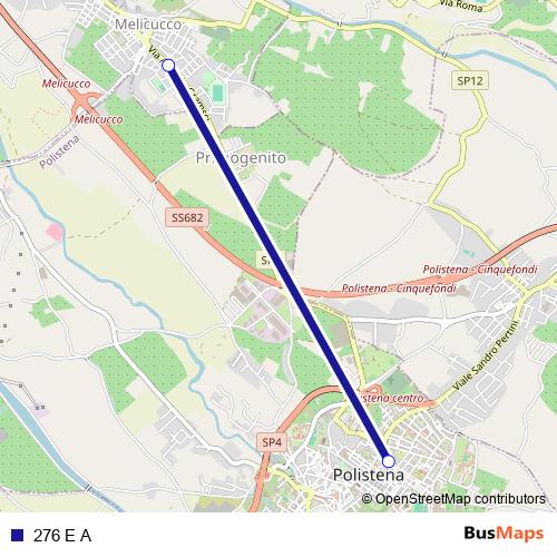 276 E A bus Line Map