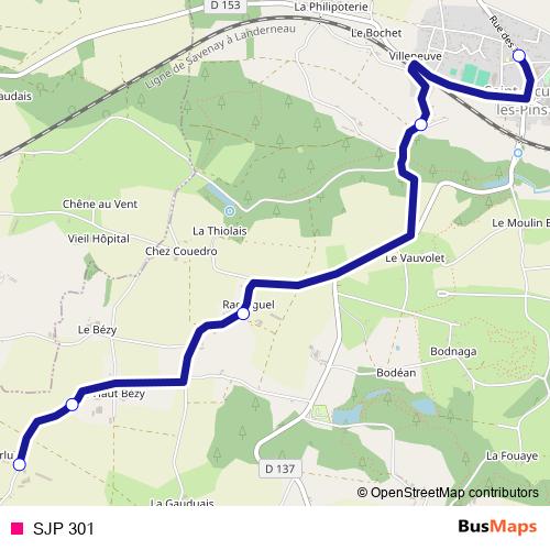 SJP 301 bus Line Map