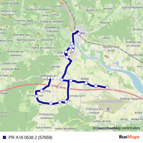 PR A18 0538 2 (57859) bus Line Map