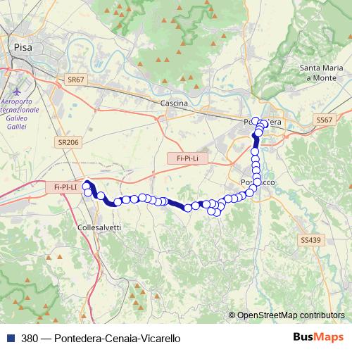 380 bus Line Map