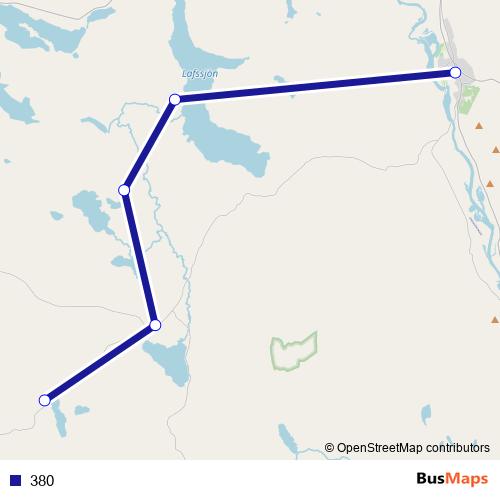 380 bus Line Map
