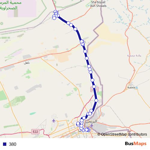 380 bus Line Map
