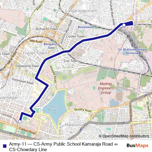Army-11 bus Line Map