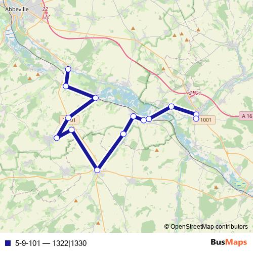 5-9-101 bus Line Map