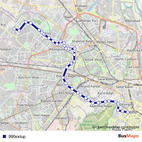 990extup bus Line Map