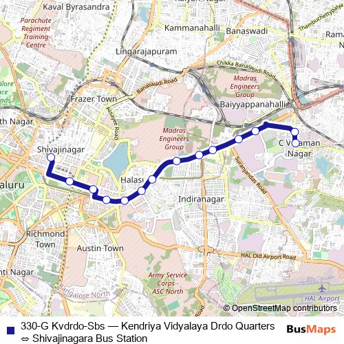 330-G Kvdrdo-Sbs bus Line Map