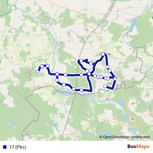 17 (Pks) bus Line Map