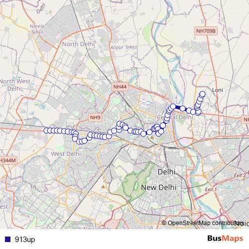 913up bus Line Map