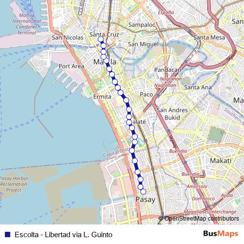 Escolta - Libertad via L. Guinto bus Line Map