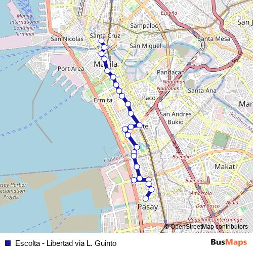 Escolta - Libertad via L. Guinto bus Line Map