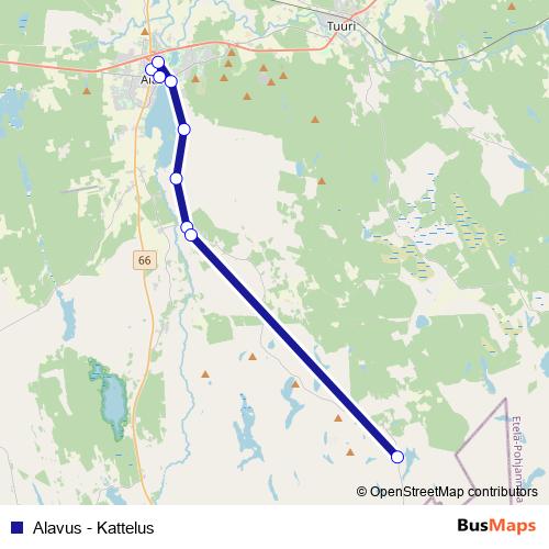 Alavus - Kattelus bus Line Map