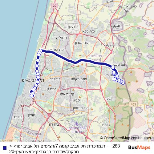 283 bus Line Map