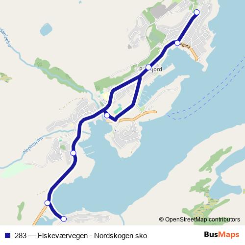 283 bus Line Map
